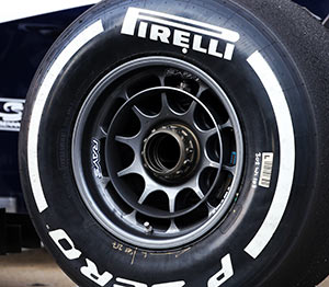 Light alloy RAYS wheel used by Williams F1 in 2013